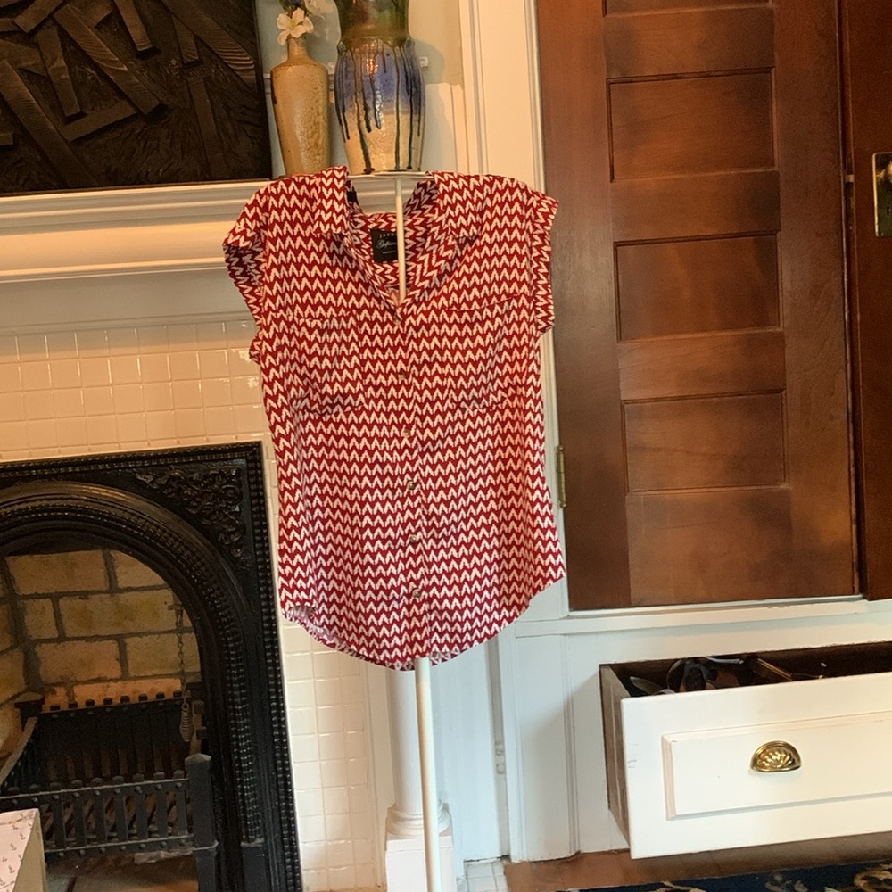 Ha ha Girlfriend button down cap sleeve top. Never worn. Retail 78 - Picture 2 of 5